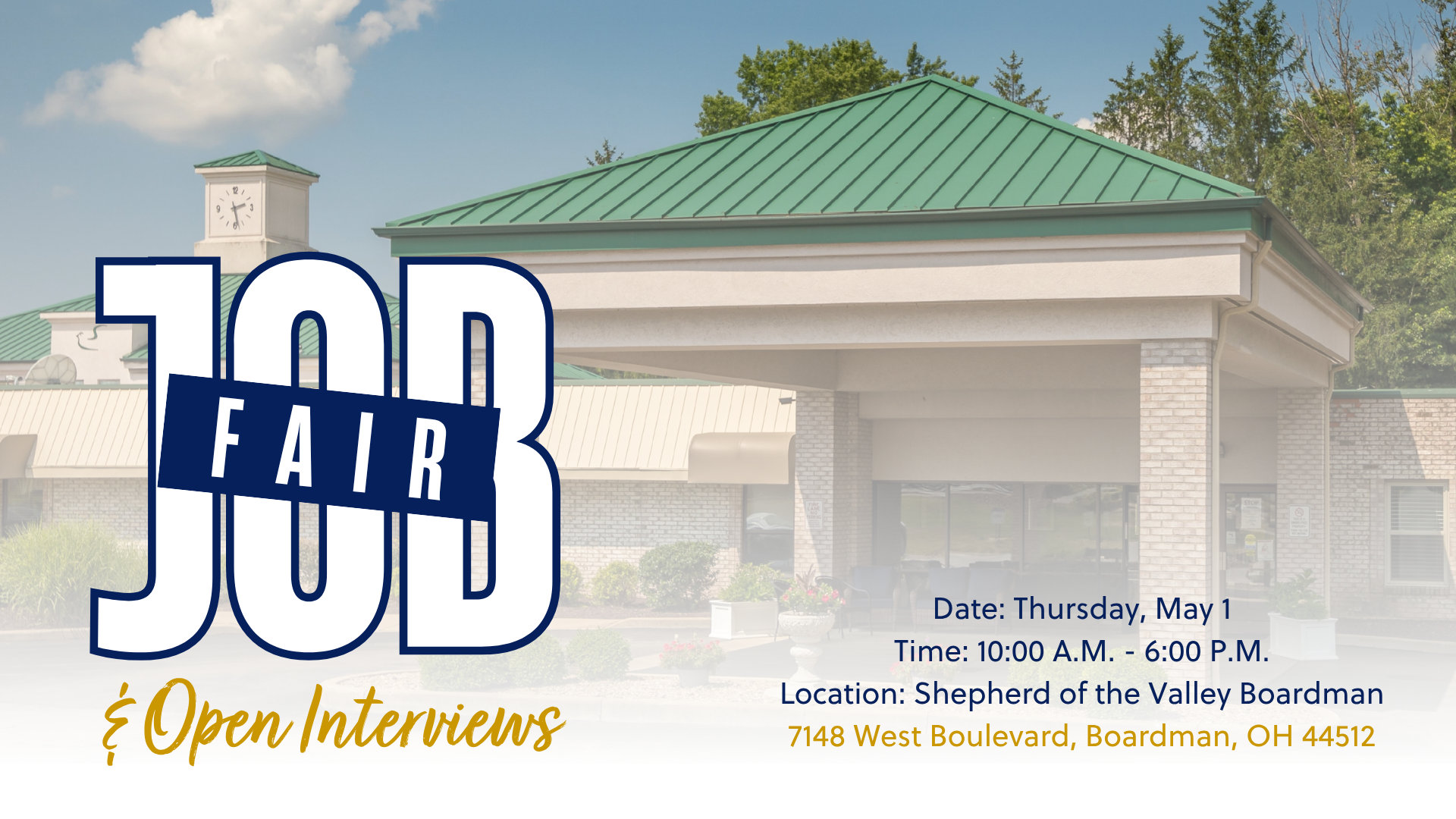 Shepherd of the Valley Boardman Job Fair & Open interviews Shepherd